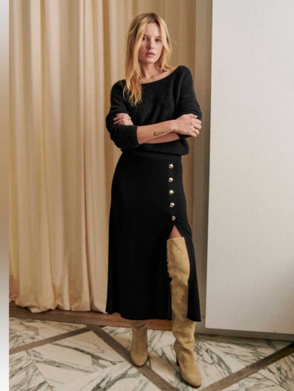 Sezane Mattia Skirt Black XS